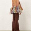 Luna Leather Flare Pant Radical Brown Online