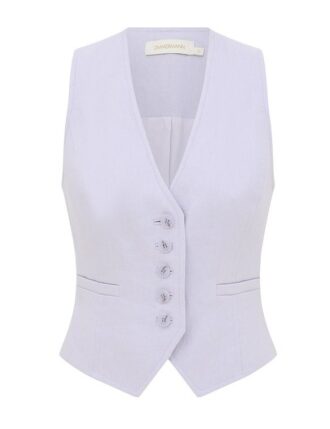 Luna Linen Waistcoat Lilac Online Luna Linen Waistcoat Lilac Online
