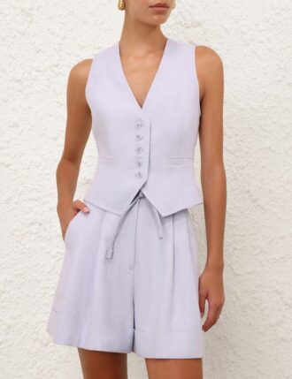 Luna Linen Waistcoat Lilac Online Luna Linen Waistcoat Lilac Online
