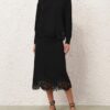 Luna Merino Lace Midi Skirt Black Online Luna Merino Lace Midi Skirt Black Online