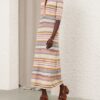 Luna Mouline Polo Midi Dress Multi Stripe Online Luna Mouline Polo Midi Dress Multi Stripe Online