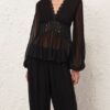 Luna Peplum Blouse Black Online Luna Peplum Blouse Black Online