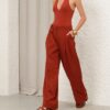 Luna Plunge Bodysuit Rust Online Luna Plunge Bodysuit Rust Online