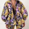 Luna Printed Drill Jacket Violet Dahlia Online Luna Printed Drill Jacket Violet Dahlia Online