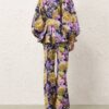 Luna Printed Drill Jacket Violet Dahlia Online Luna Printed Drill Jacket Violet Dahlia Online