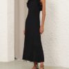 Luna Ruffle Midi Dress Black Online Luna Ruffle Midi Dress Black Online