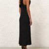 Luna Ruffle Midi Dress Black Online Luna Ruffle Midi Dress Black Online