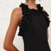 Luna Ruffle Midi Dress Black Online Luna Ruffle Midi Dress Black Online