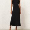 Luna Ruffle Midi Dress Black Online Luna Ruffle Midi Dress Black Online