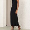 Luna Ruffle Midi Dress Black Online Luna Ruffle Midi Dress Black Online