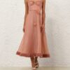 Luna Ruffle Midi Dress Peony Online