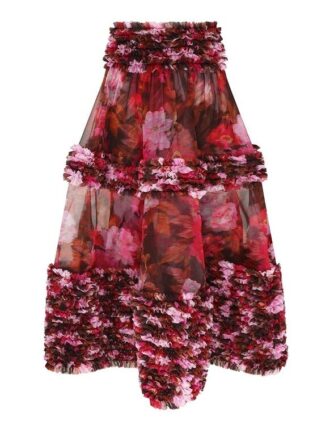 Luna Ruffle Midi Skirt Chocolate Rose Online Luna Ruffle Midi Skirt Chocolate Rose Online