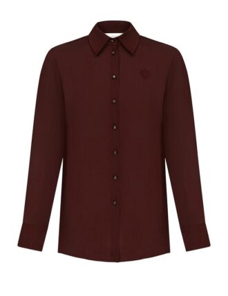 Luna Satin Shirt Wine Online