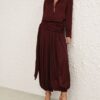Luna Satin Shirt Wine Online Luna Satin Shirt Wine Online