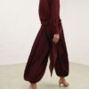Luna Satin Shirt Wine Online Luna Satin Shirt Wine Online
