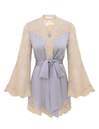 Luna Satin Wrap Top Powder Blue Online