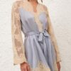 Luna Satin Wrap Top Powder Blue Online
