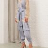 Luna Satin Wrap Top Powder Blue Online