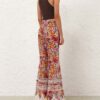 Luna Shirred Flare Pant Multi Floral Online