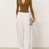 Luna Twill Barrel Pant White Online Luna Twill Barrel Pant White Online