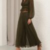 Luna V Neck Blouse Moss Online Luna V Neck Blouse Moss Online