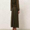Luna V Neck Blouse Moss Online Luna V Neck Blouse Moss Online