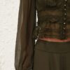 Luna V Neck Blouse Moss Online Luna V Neck Blouse Moss Online