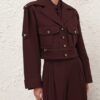 Luna Wool Cargo Jacket Mahogany Online