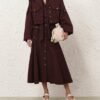 Luna Wool Cargo Jacket Mahogany Online
