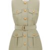 Luna Wool Silk Utility Vest Palm Online