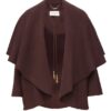 Luna Wool Tie Neck Cape Dark Chocolate Online Luna Wool Tie Neck Cape Dark Chocolate Online