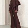 Luna Wool Tie Neck Cape Dark Chocolate Online Luna Wool Tie Neck Cape Dark Chocolate Online