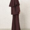 Luna Wool Tie Neck Cape Dark Chocolate Online Luna Wool Tie Neck Cape Dark Chocolate Online