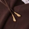 Luna Wool Tie Neck Cape Dark Chocolate Online Luna Wool Tie Neck Cape Dark Chocolate Online