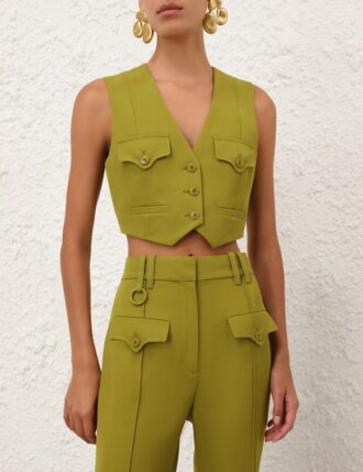 Luna Wool Waistcoat Pistachio Online