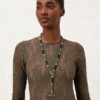 Mellow Stone Necklace Antique Gold/Malachite Online Mellow Stone Necklace Antique Gold/Malachite Online