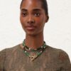 Mellow Stone Necklace Antique Gold/Malachite Online Mellow Stone Necklace Antique Gold/Malachite Online