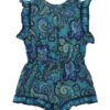 Patience Kids Frill Playsuit Blue Paisley Online