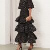 Pleated Button Blouse Black Dot Online