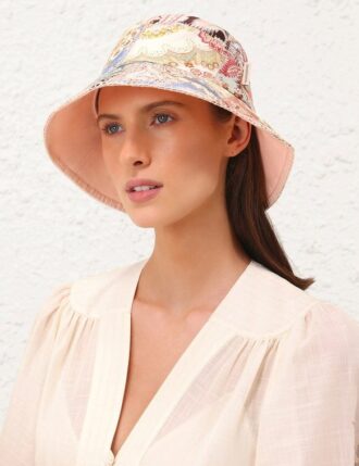 Printed Canvas Bucket Hat Patch Multi Online