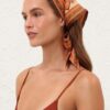 Printed Headscarf Tangerine Paisley Online