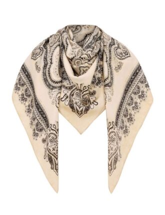 Printed Silk Maxi Square Cream Perla Paisley Online Printed Silk Maxi Square Cream Perla Paisley Online