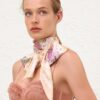 Printed Silk Neck Scarf Cream Multi Floral Online Printed Silk Neck Scarf Cream Multi Floral Online