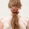 Printed Silk Scrunchie Pink Paisley Floral Online Printed Silk Scrunchie Pink Paisley Floral Online