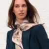 Printed Silk Square 70 Blue Floral Online Printed Silk Square 70 Blue Floral Online