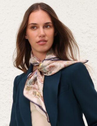 Printed Silk Square 70 Blue Floral Online Printed Silk Square 70 Blue Floral Online