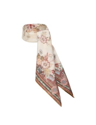 Printed Silk Square 70 Cream Pink Paisley Online Printed Silk Square 70 Cream Pink Paisley Online