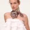 Printed Silk Square 70 Cream Pink Paisley Online Printed Silk Square 70 Cream Pink Paisley Online