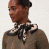 Printed Silk Square 90 Black Stripe Online Printed Silk Square 90 Black Stripe Online