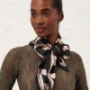 Printed Silk Square 90 Black Stripe Online Printed Silk Square 90 Black Stripe Online